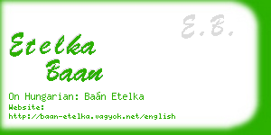 etelka baan business card