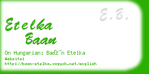 etelka baan business card